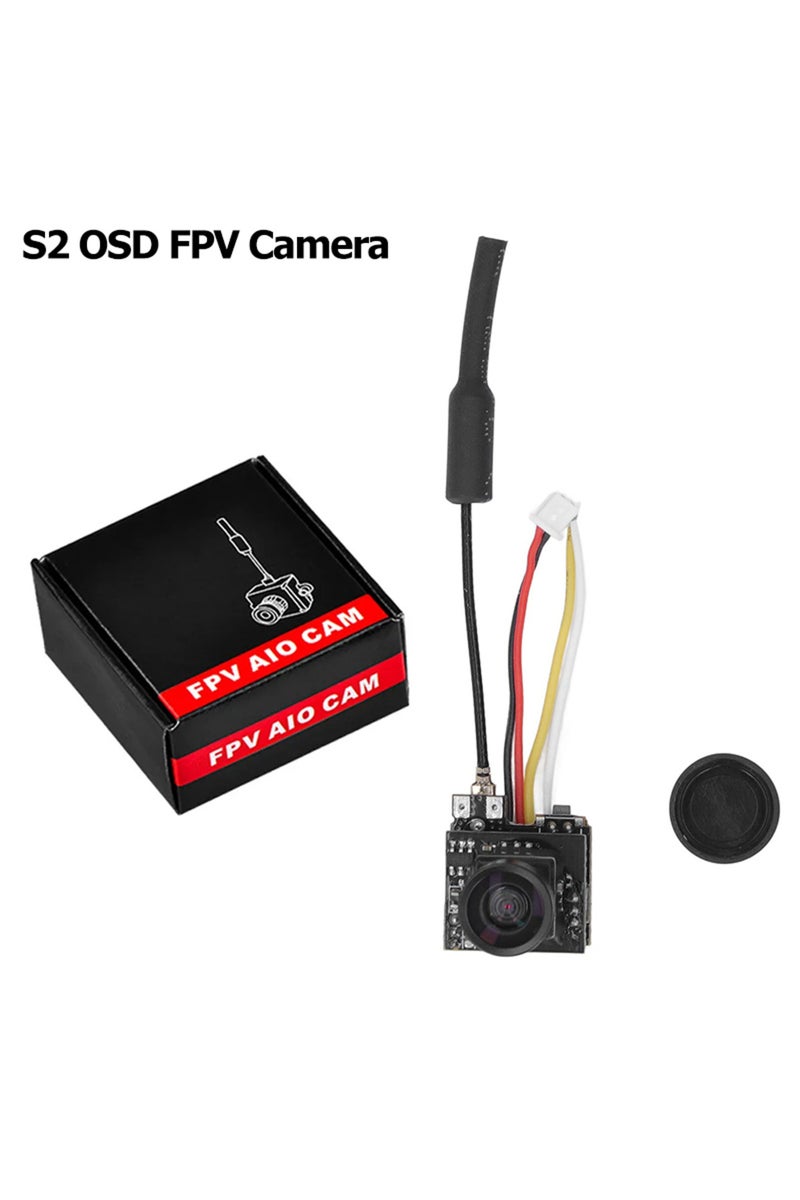 1PCS S2 OSD FPV Mini Camera S2 OSD AIO 5.8G 40CH 800TVL HD Micro Camera NTSC /PAL (switchable) FOV 1