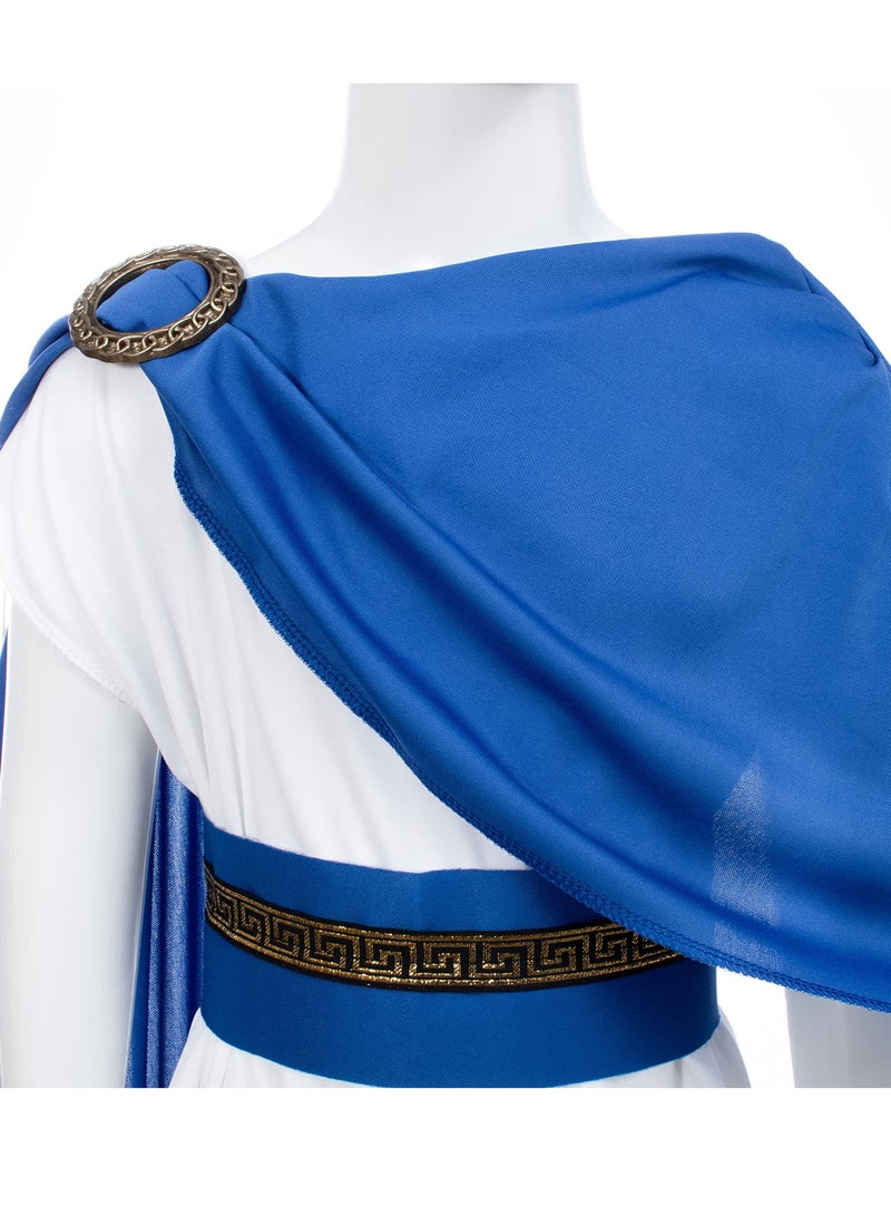 DURKU Kids Roman Emperor Costume with King Headpiece, Shawl and Belt, Roman Greek Costumes for Boys Themed Party Cosplay (Suitable 105-120 cm) - Image 5