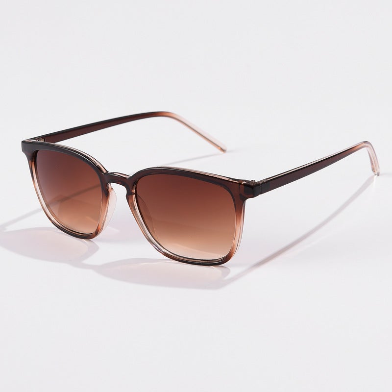 Generic Retro Square Sunglasses Unisex S21207 C05 Top and bottom tea 