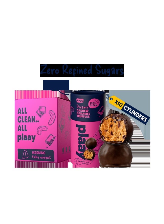 Plaay Cashew Caramel Chocolate Truffles 10x30g - Image 1
