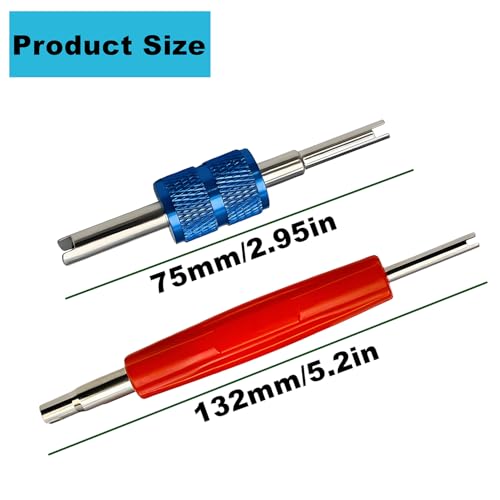Aracey 6Pcs A/C Valve Core Removal Tool Set, R134a R22 R12 HVAC Double Heads A/C Systems Schrader Valve Stem Core Remover Tools,Air Conditioning Valve Core Remover Schrader Valve Tool - Image 2