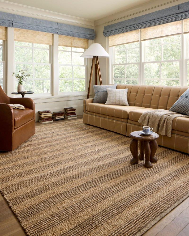 Loloi Chris Loves Julia Judy Collection JUD-06 Natural/Chocolate 5'-0" x 7'-6" Area Rug - Image 1