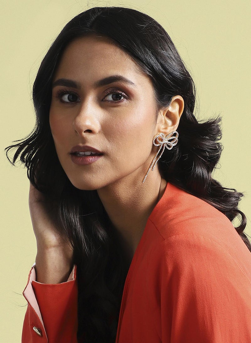 SOHI Crystal Bow Artificial Drop Earring Jewellery - Image 4