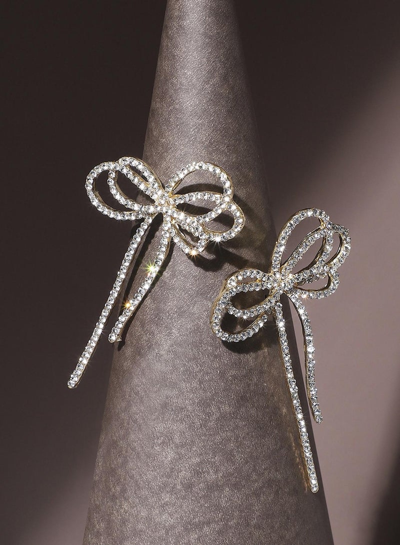 SOHI Crystal Bow Artificial Drop Earring Jewellery - Image 5