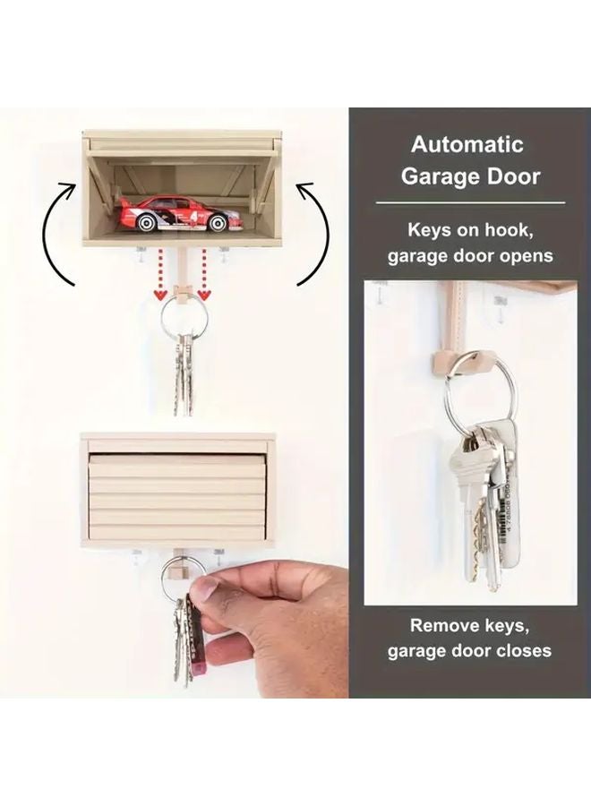 Red Wall Mounted Key Holder For Garage Door Car And House Keys - Image 5