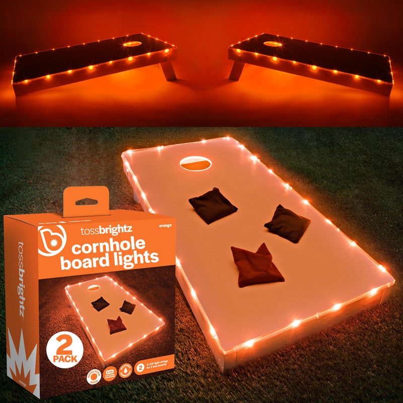 Brightz TossBrightz Orange Led Cornhole Lights Led Corn Hole Lights Cornhole Led Lights for Hole and Board Corn Hole Board Light Kit Light Up Cornhole Set Glow in the Dark Cornhole Board - Image 2