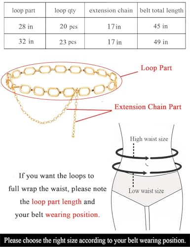 TOPACC Gold Chain Belts for Women Dresses Thick Metal Link Circle Waist Chains Belt for Jeans Skirt Girls Fashion - Image 2