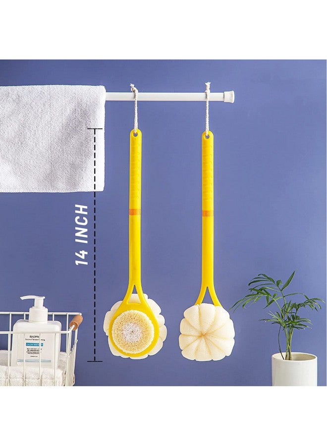 HONOMA Shower Body Brush,Soft Bristles and Beautiful Pumpkin Loofah 14” Long Handle Back Scrubber Bath Mesh Sponge for Skin Exfoliating Bath,Massage Bristles Suitable for Wet or Dry,Men and Women (Grey) - Image 4