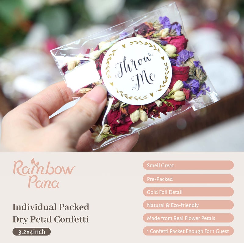 Rainbow Pana RainbowPana 12 Pack Biodegradable Confetti, Dried Flower Petals, Biodegradable Flower Petals for Weddings, Wedding Confetti, Wedding Send Off Ideas, Toss, Exit Ideas - All Petals Mix - Image 3