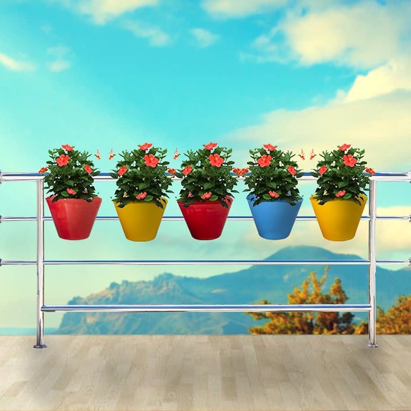 Clastik Vertical Hook Hanging Planter, Multicolour, 29.5 cm x 21.7 cm x 14.5 cm (Multicolor Pack 4) - Image 4