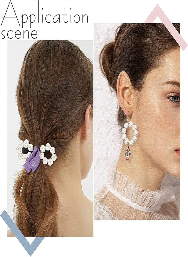 Round Pearls Beads, 260 Pcs Satin Gloss Scattered Beads for Bracelets Earrings Necklaces and DIY Crafts White - Image 5