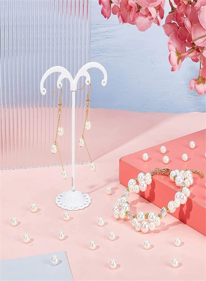 Round Pearls Beads, 260 Pcs Satin Gloss Scattered Beads for Bracelets Earrings Necklaces and DIY Crafts White - Image 3