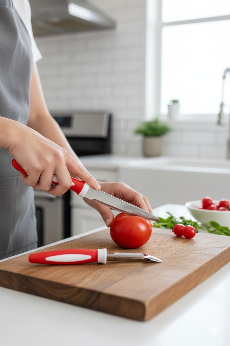 Decent Prime Edge 2 Pcs Knife Set | Laser Knife & Vegetable Peeler | Stainless Steel Blades - Rust-resistant | Non Stick Knife Set | Kitchen Cutting Tools Set - Image 4
