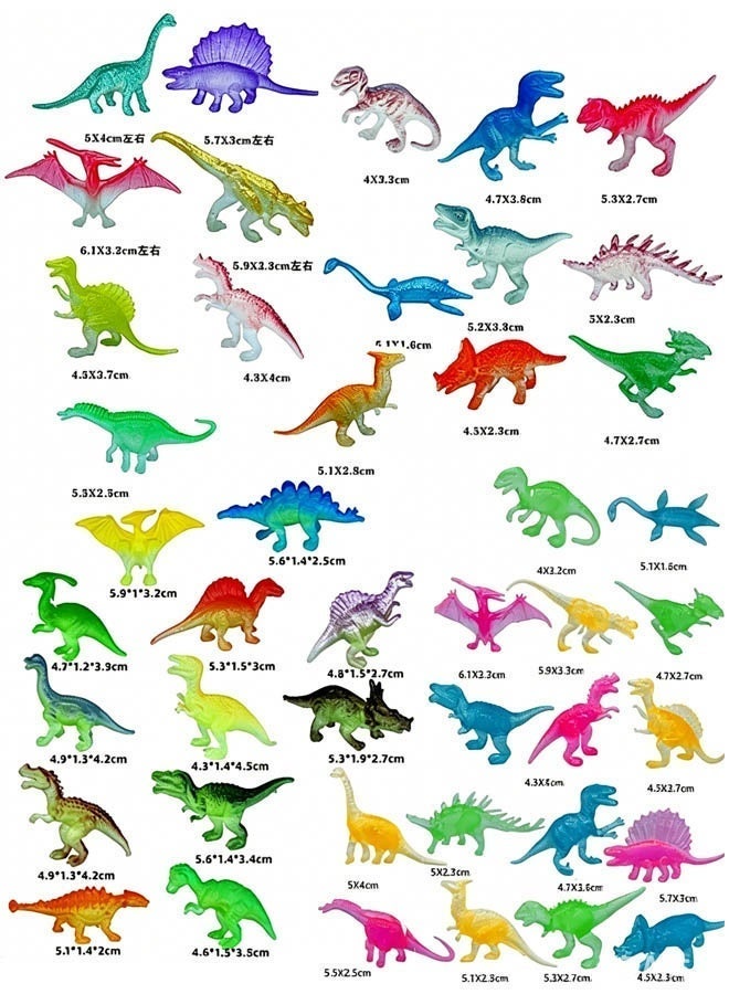 Lasola Animals Figures Toys,44 Mini Animal Toy Figure Play Set for Kids,Jungle Animal Toy Set,Mini Jungle Toys Set,Animals Figures Toys With Glow-In-The-Dark Function, Educational, Learning Toys,Plastic Animals Model for Children Kids Toddler - Image 2