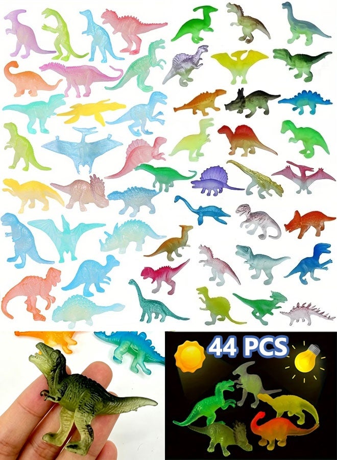 Lasola Animals Figures Toys,44 Mini Animal Toy Figure Play Set for Kids,Jungle Animal Toy Set,Mini Jungle Toys Set,Animals Figures Toys With Glow-In-The-Dark Function, Educational, Learning Toys,Plastic Animals Model for Children Kids Toddler - Image 1