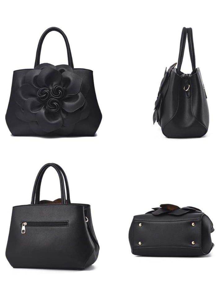 Women's Handbags Top Handle Tote Bags 3D Floral Wallet PU Leather Hobo Bags Crossbody Bags Shoulder Bags Shoulder Bags Pink  - Image 3