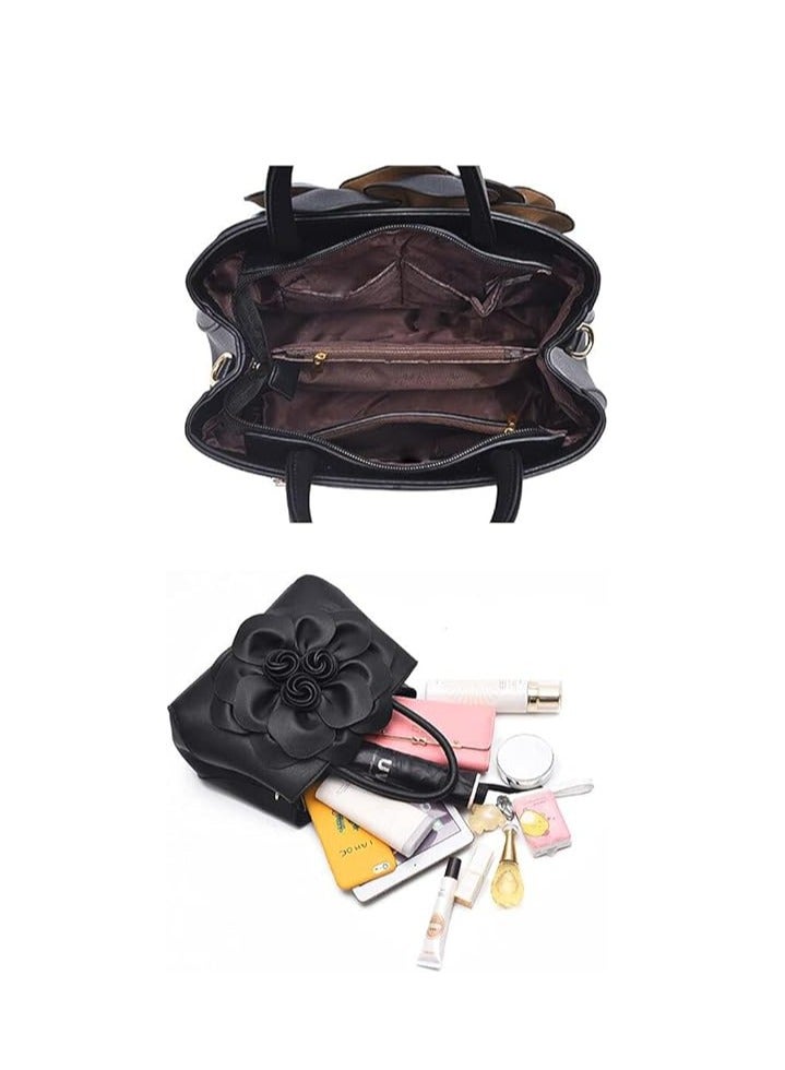 Women's Handbags Top Handle Tote Bags 3D Floral Wallet PU Leather Hobo Bags Crossbody Bags Shoulder Bags Shoulder Bags Pink  - Image 5
