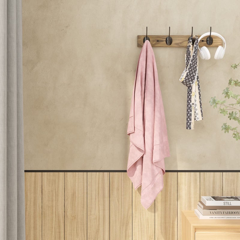 Vertorgan Coat Hooks For Wall Coat Rack Wall Mounted  Hat Rack And Hat Hooks With 4 Hooks For Entryway  Bathroom  Bedroom(Brown) - Image 3