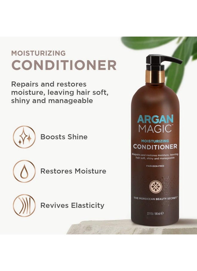ARGAN MAGIC - Rgan Magic Moisturizing Conditioner Detangle Hydrate And Repair Dry And Chemicallydamaged Hair Types ; Nutrientrich ; Made In The Usa Paraben Free Cruelty Free (32 Oz) - Image 1