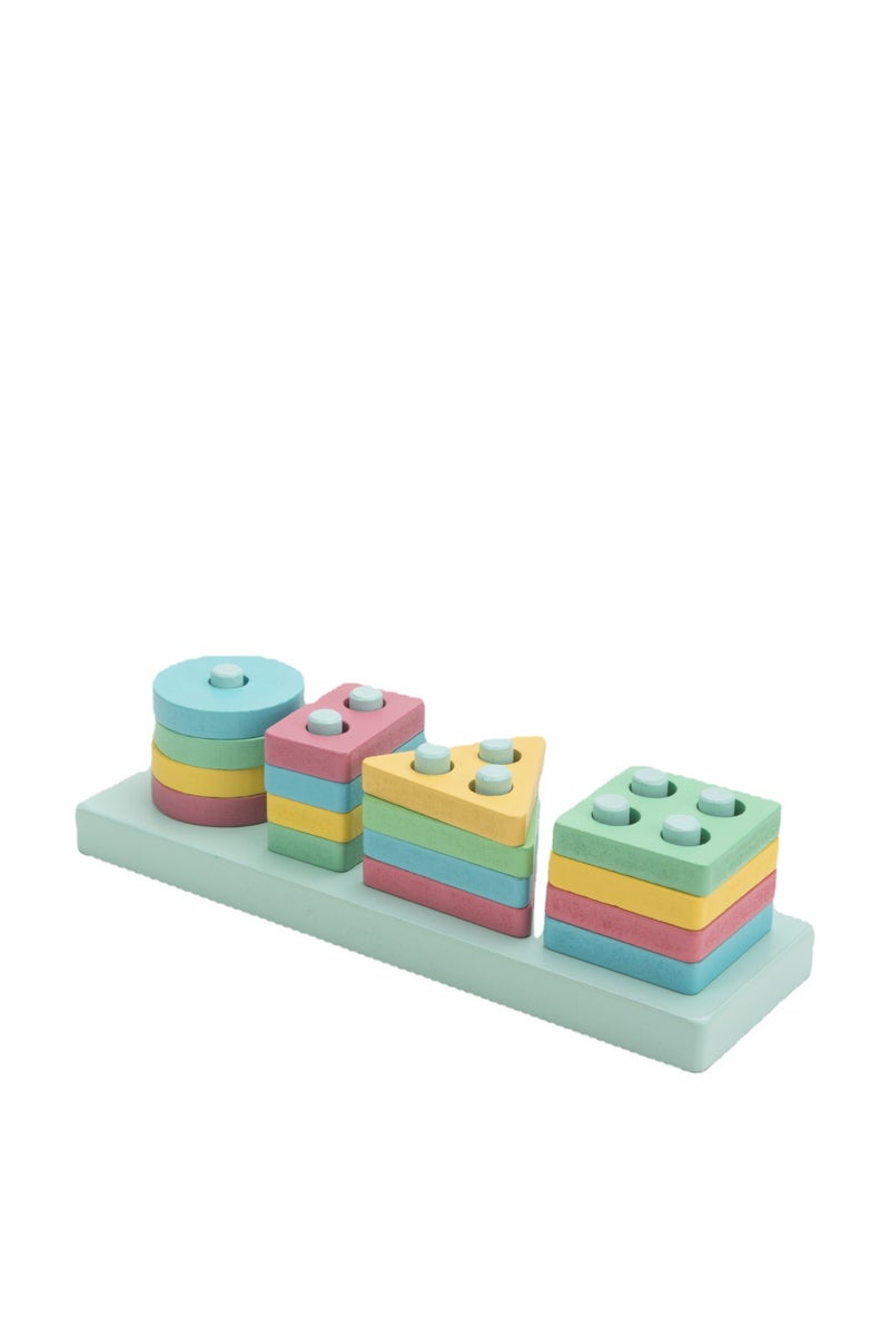 Wooden Children'S Eight-Tone Piano Clock Rainbow Tower Four Sets Of Column Shape Board Twisting Insect Baby Educational Toys - Image 1