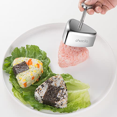 choxila Onigiri Mold, Stainless Steel Rice Ball Mold Sushi Maker, Classic Triangle Spam Musubi Mold for Kids Lunch Bento and Home DIY - Image 2