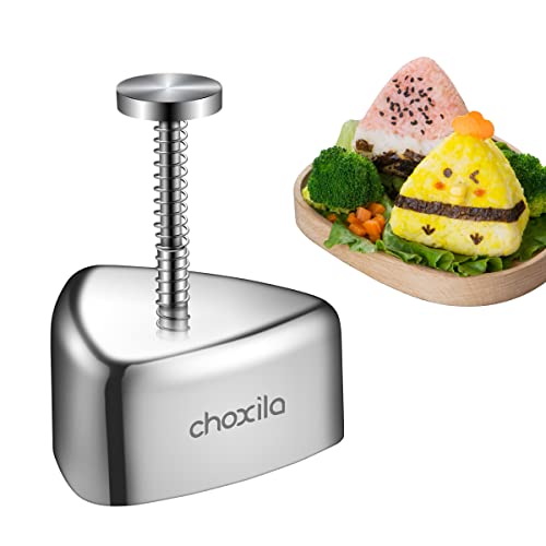 choxila Onigiri Mold, Stainless Steel Rice Ball Mold Sushi Maker, Classic Triangle Spam Musubi Mold for Kids Lunch Bento and Home DIY - Image 1