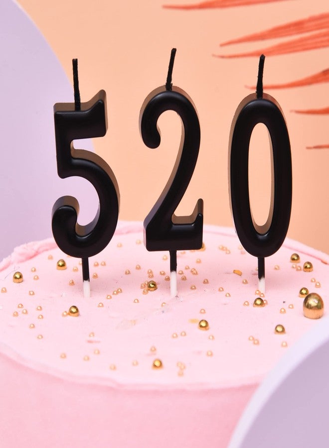 PHD CAKE 10-Pieces Black Numeral Birthday Candles, Cake Numeral Candles Number 0-9 Glitter Cake Topper Decoration for Birthday,Wedding Anniversary,Party Celebration - Image 2