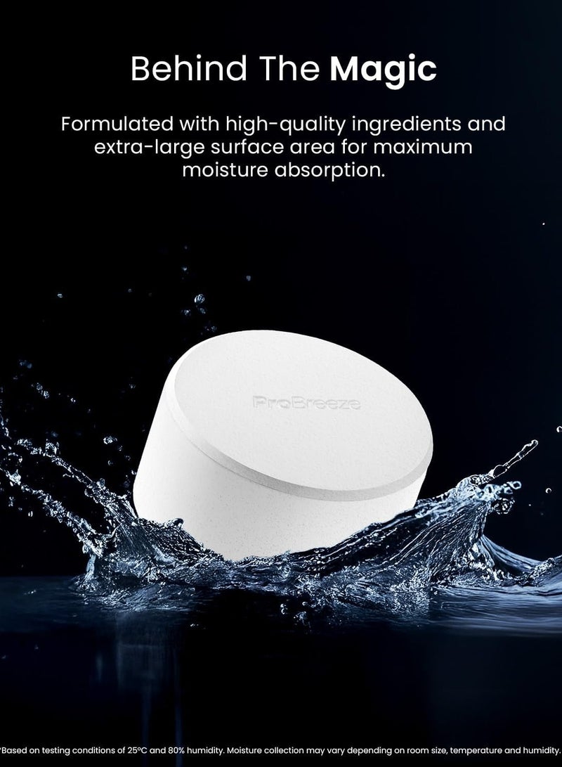 برو_بريز أقراص إعادة تعبئة أوزمو لامتصاص الرطوبة - عبوتان كبيرتان بحجم 700 جرام لأجهزة إزالة الرطوبة - امتصاص الرطوبة والروائح لمدة تصل إلى 200 يوم - صديقة للبيئة وخالية من العطور ولا تحتاج إلى طاقة - Image 2