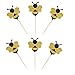 OBUY 24 Pack Glitter Bumble Bee Cupcake Toppers for Gender Reveal Party Decorations and Baby Shower Party Decorations - Image 4
