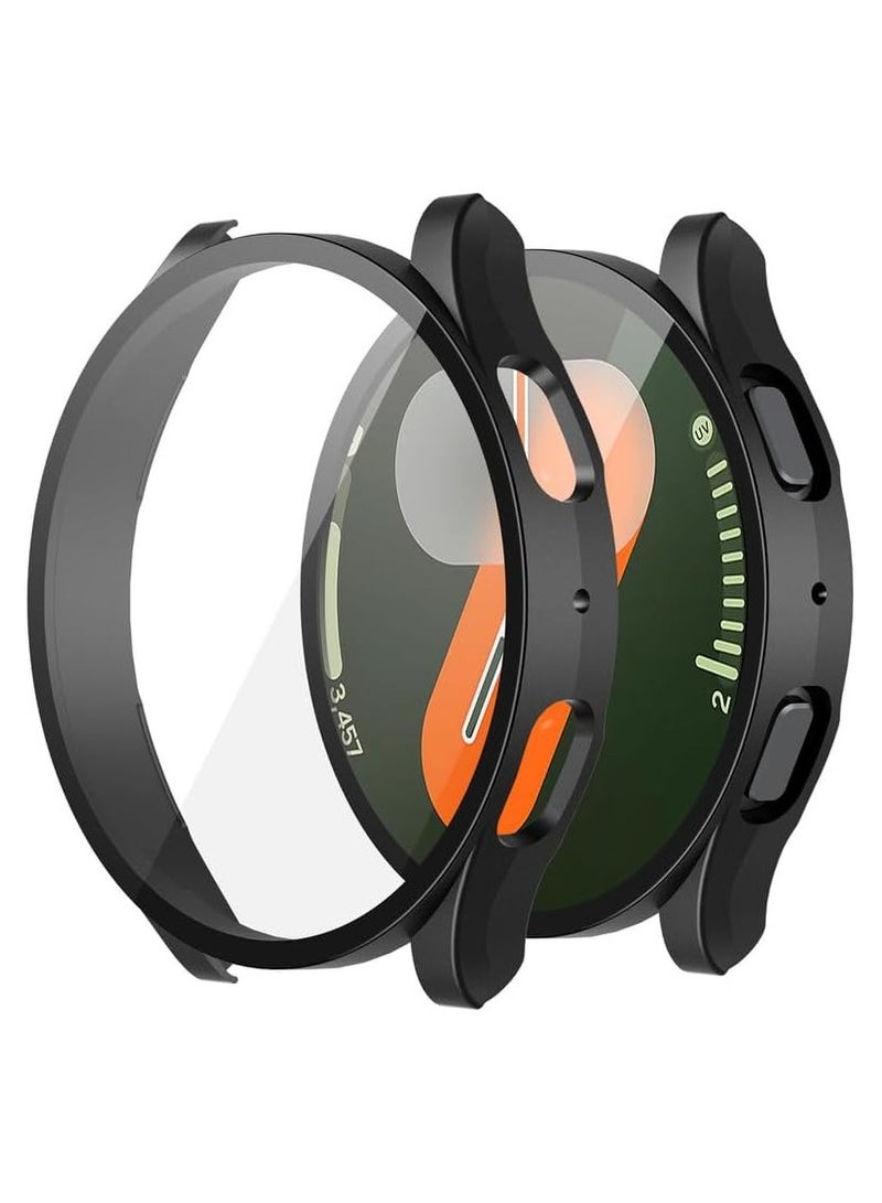Beauenty Hard PC Screen Protector Case for Samsung Galaxy Watch 7 40mm,Anti-Slip Ultra-thin Scratch Resistant Cover with Tempered Glass for Galaxy Watch7 40mm,Black - Image 1