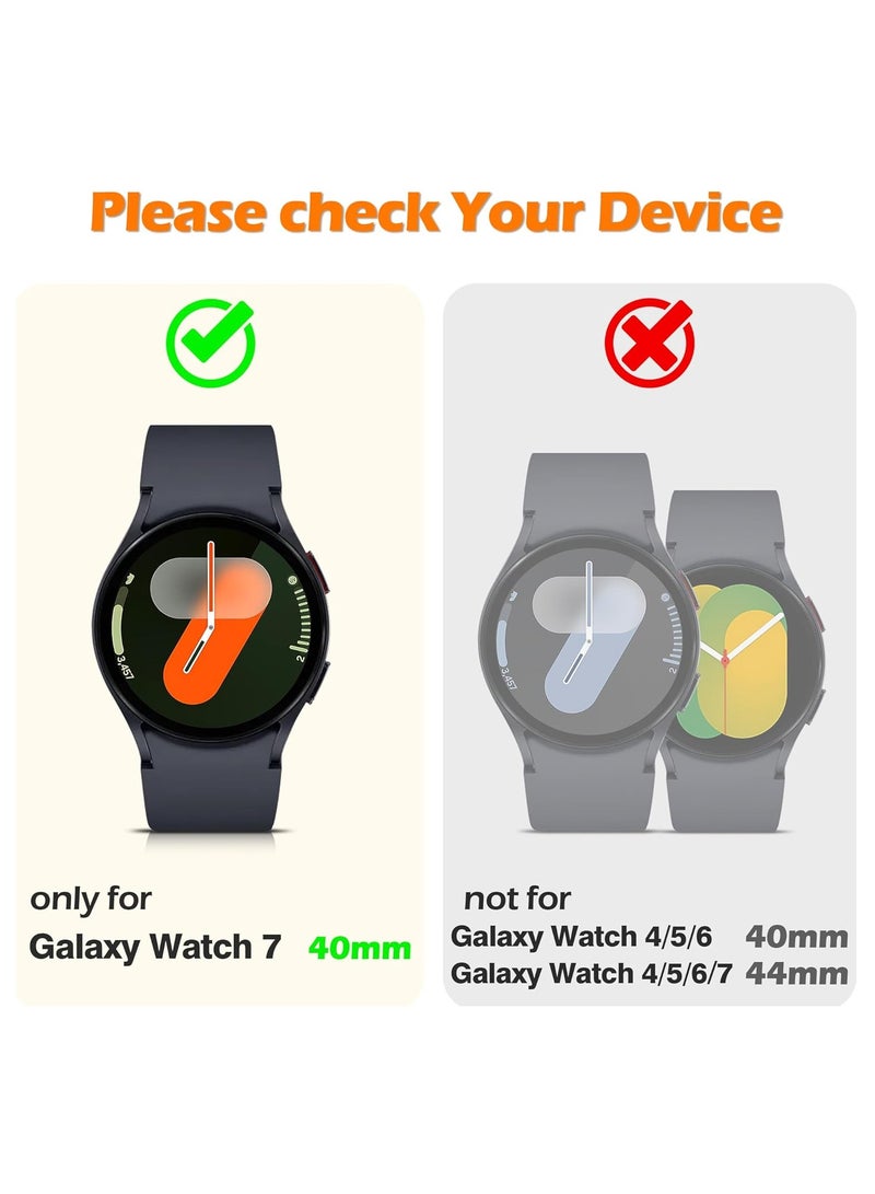 Beauenty Hard PC Screen Protector Case for Samsung Galaxy Watch 7 40mm,Anti-Slip Ultra-thin Scratch Resistant Cover with Tempered Glass for Galaxy Watch7 40mm,Black - Image 3