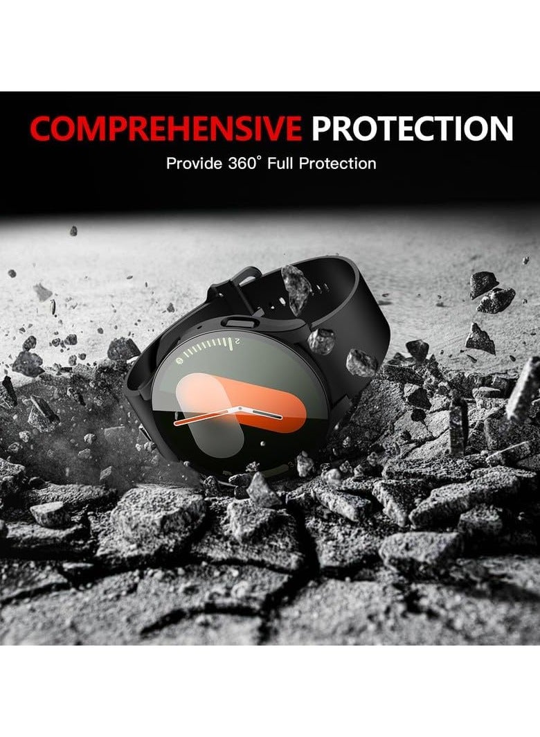 Beauenty Hard PC Screen Protector Case for Samsung Galaxy Watch 7 40mm,Anti-Slip Ultra-thin Scratch Resistant Cover with Tempered Glass for Galaxy Watch7 40mm,Black - Image 5