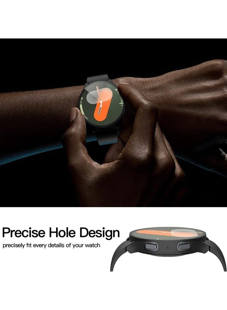 Beauenty Hard PC Screen Protector Case for Samsung Galaxy Watch 7 40mm,Anti-Slip Ultra-thin Scratch Resistant Cover with Tempered Glass for Galaxy Watch7 40mm,Black - Image 4