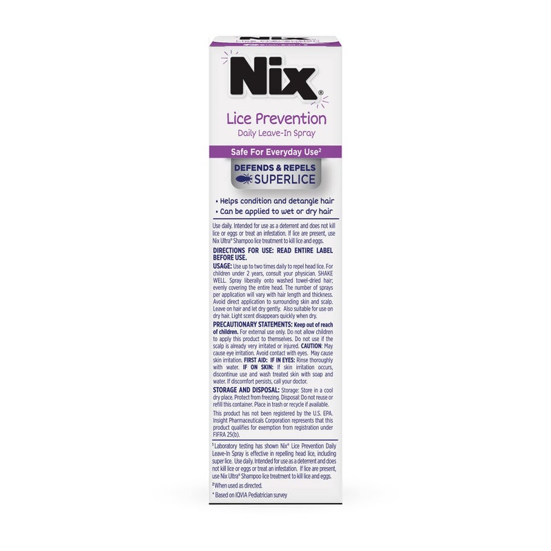 Nix Lice Prevention Spray for Kids, A Daily Leave-In Conditioning Spray to Repel Superlice, 6.0 fl oz - Image 2