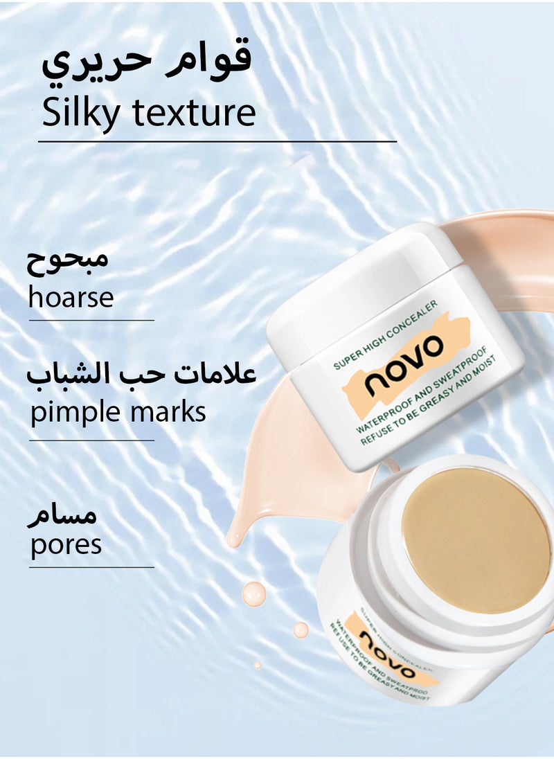Novo Super High Concealer, Full Coverage Non-Creasing Brightening Under Eye Concealer, Lightweight Long Lasting Hydrating Highlighter for Women, Create a Natural, Clean 3D Looking 12g  - Image 4