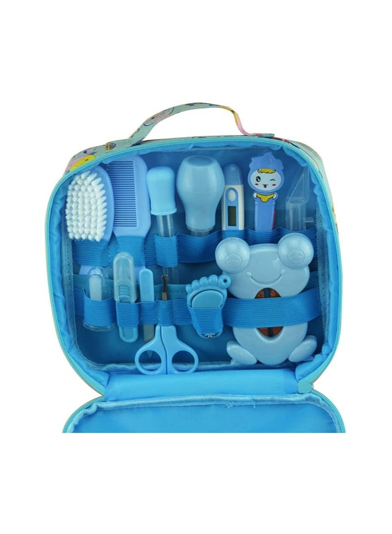 مجموعة العناية بالطفل، مجموعة العناية الصحية والحلاقة لحديثي الولادة للسفر والاستخدام المنزلي مع حقيبة ، 13 قطعة -ازرق - Image 2