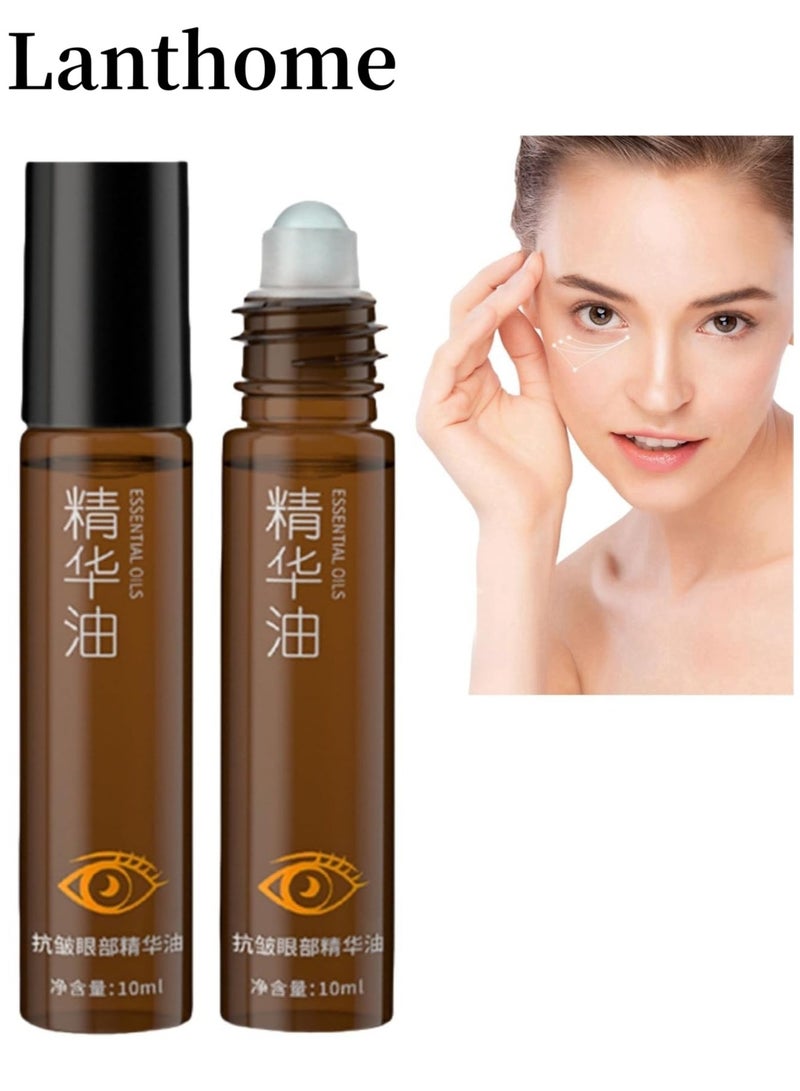 لانثوم 2 قطعة من زيت الخروع ، لبان وزيت الخروع ، كريم مضاد للتجاعيد والشيخوخة تحت العين ، كريم مرطب ومغذي للتجاعيد والهالات السوداء - Image 1