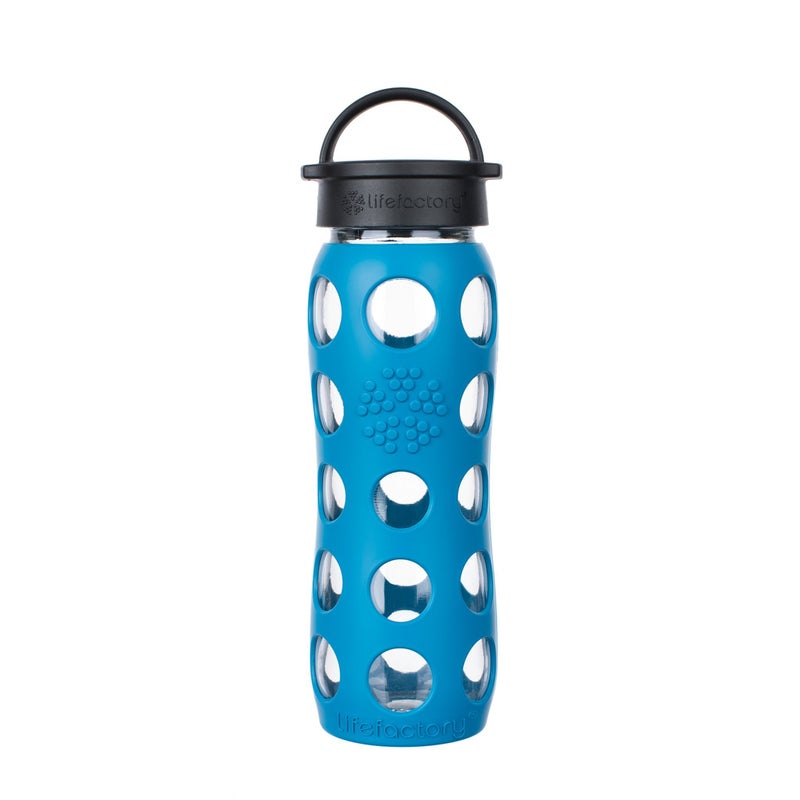 Lifefactory 22Ounce BPAFree Glass Water Bottle with Classic Cap and Protective Silicone Sleeve Teal Lake - Image 2