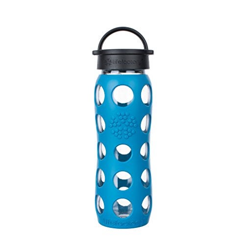 Lifefactory 22Ounce BPAFree Glass Water Bottle with Classic Cap and Protective Silicone Sleeve Teal Lake - Image 1