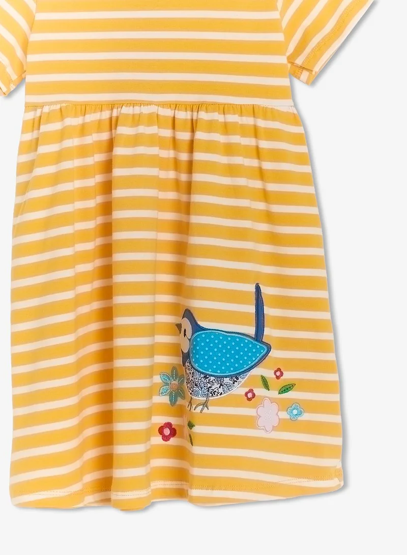 Pinata  Cute Bird Print Stripe Summer Dress for Women | Best Price UAE