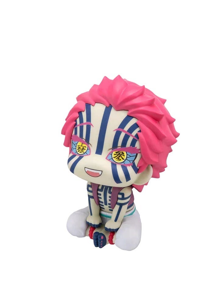 general Demon Slayer desktop decoration Akaza head movable Q version model toy gift for family and friends - Image 2