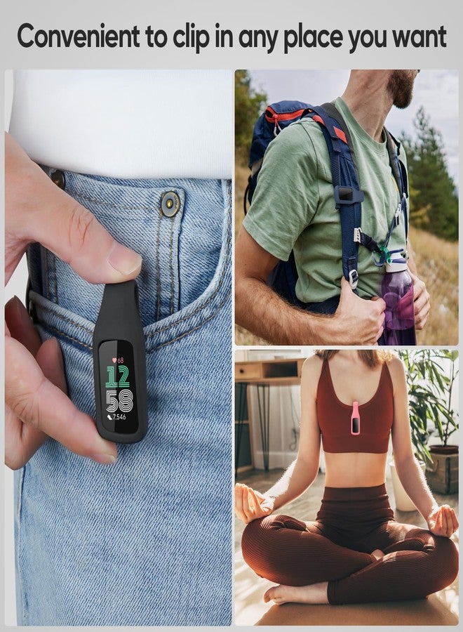 BLIKEJIN ملحق حامل مشبك BLIKEJIN لسوار معصم بديل لجهاز Fitbit Charge 6 (وردة الصحراء) - Image 5