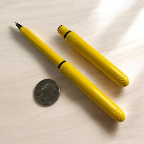 Pokka The USA Made Pocket Pen – 8 Pack – compact, affordable, lightweight, EDC black ink ballpoint pen – waterproof and floats – carries small, writes big (Kanary Yellow) - Image 2