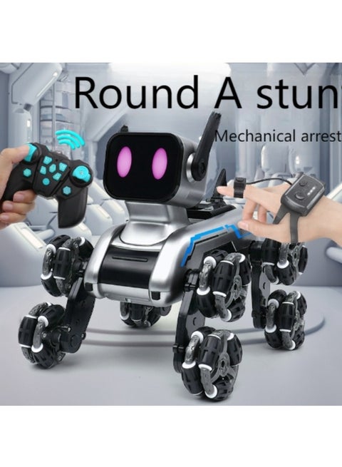 Stunt Performance Robotic Dog - Gesture & Remote Control, Smart Climbing Transforming Pet Toy with LED Lights, Ideal Gift for Kids
