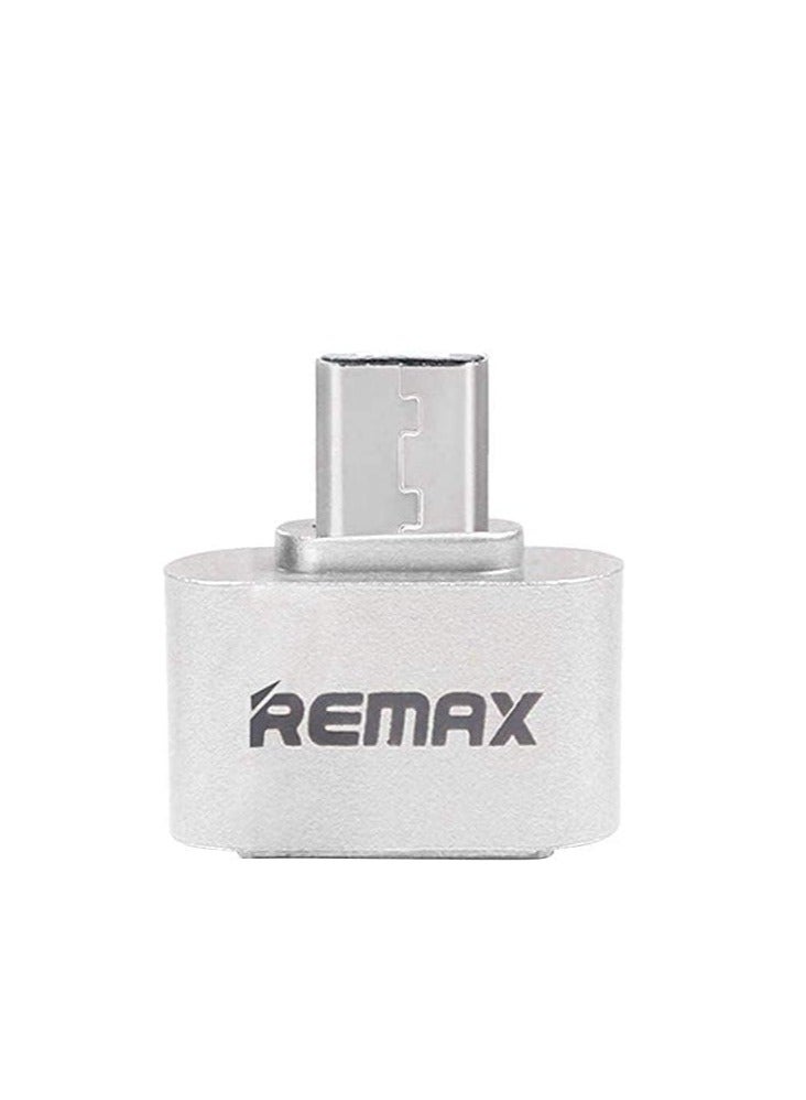 ريماكس ريماكس محول OTG يو إس بي نوع-C – فضي | محول من Type-C إلى USB | صغير الحجم وسهل الحمل  - Image 1