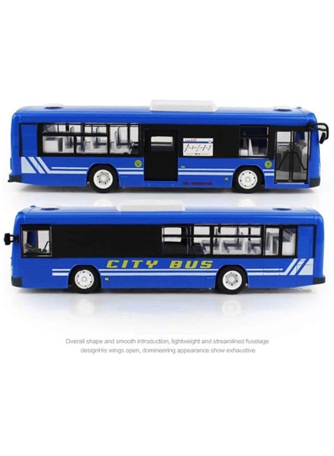 سکیلو جهاز التحكم عن بعد الكهربائي جولة حافلة المدينة نموذج RC لعبة سيارة مع بدء تشغيل بمفتاح واحد ، أضواء وباب مفتوح هدية على غرار الحافلة المدرسية للأطفال - Image 2