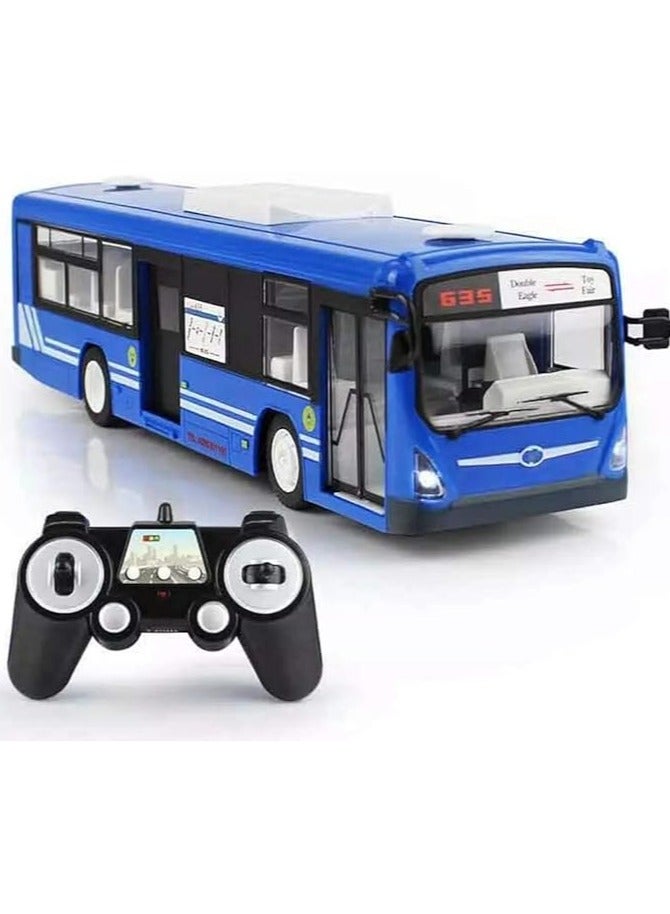 سکیلو جهاز التحكم عن بعد الكهربائي جولة حافلة المدينة نموذج RC لعبة سيارة مع بدء تشغيل بمفتاح واحد ، أضواء وباب مفتوح هدية على غرار الحافلة المدرسية للأطفال - Image 1