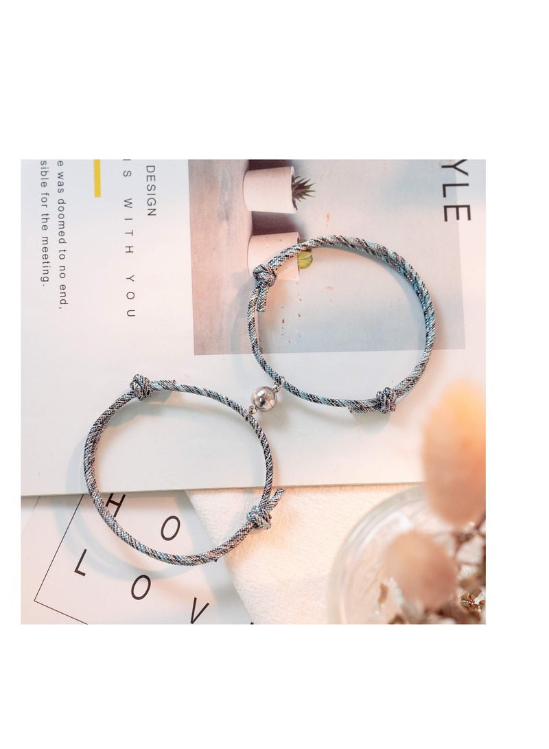 SYOSI Magnetic Bracelet Set, Couple Jewelry Bracelet Set, Bracelet Graduation Gift, for Couple Bestfriend Men, Women, Engagement, Wedding - Image 3