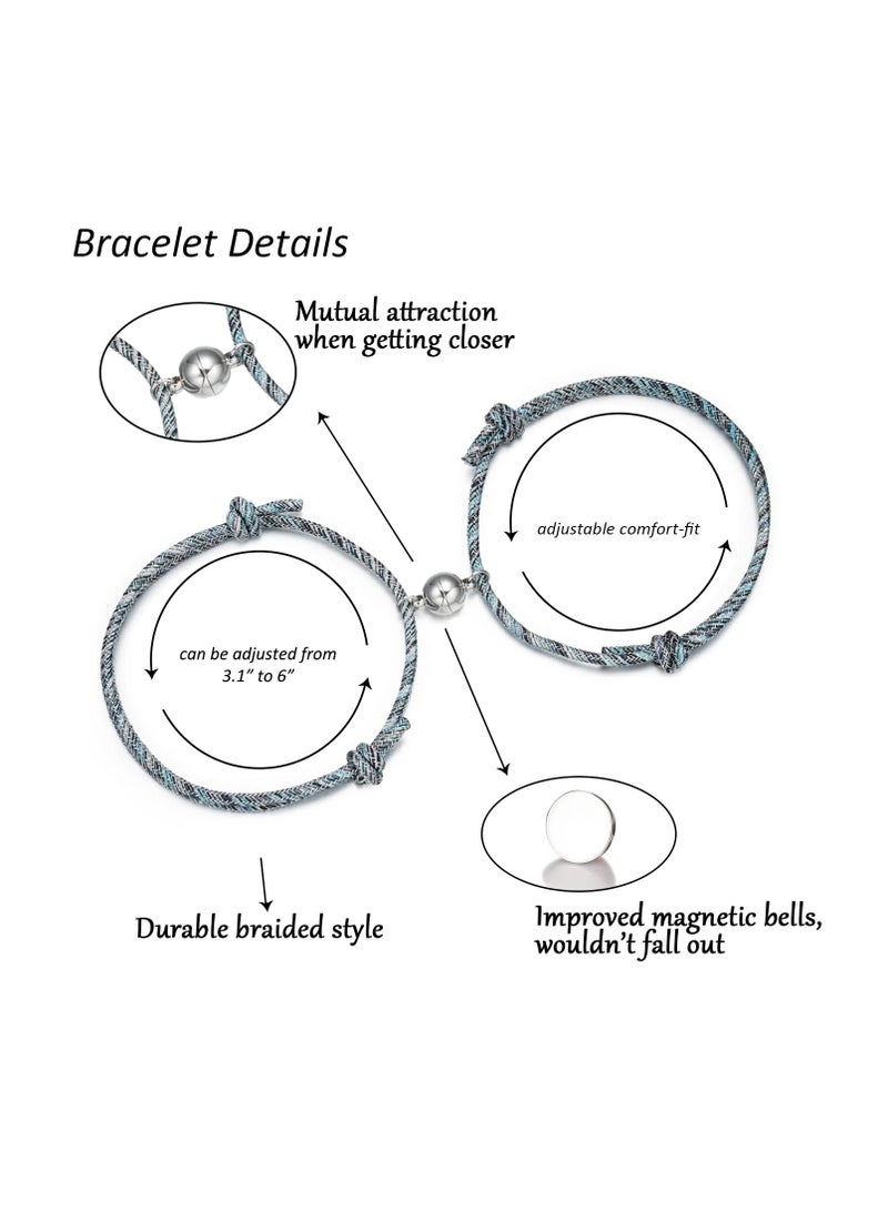 SYOSI Magnetic Bracelet Set, Couple Jewelry Bracelet Set, Bracelet Graduation Gift, for Couple Bestfriend Men, Women, Engagement, Wedding - Image 4