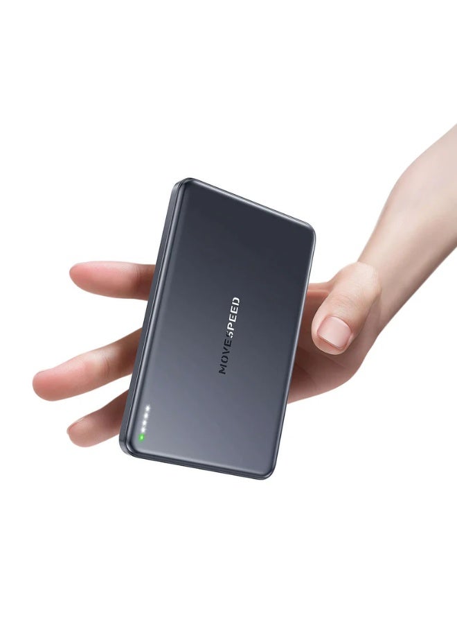 MOVESPEED MOVE SPEED 10,000mAh Magnetic Power Bank, Alloy-Design MagSafe Portable Charger,Fast 20W PD Fast Charging & 15W Wireless – Ultra Slim Portable Charger. Charging Magsafe Battery Pack for iPhone 16/15/14/13/12,Travel Essential - Image 1
